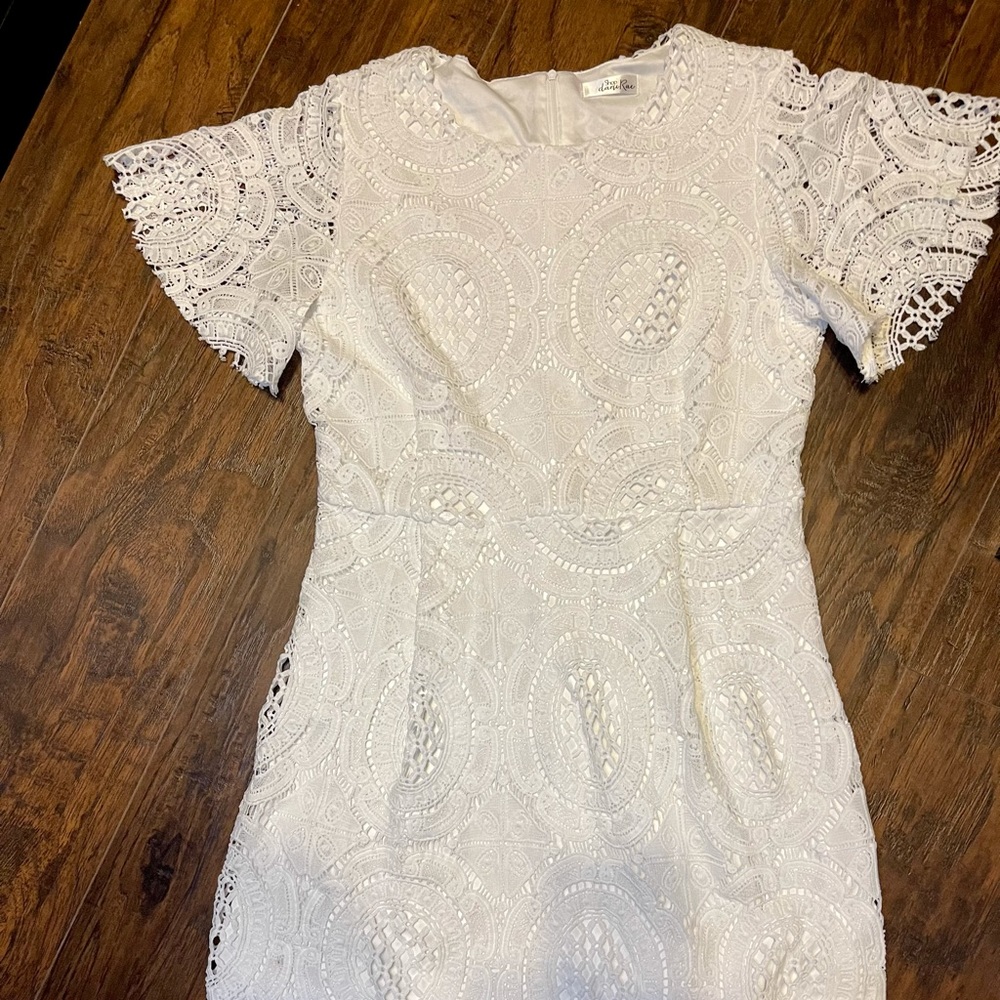 Shop Dani Rae white crochet dress